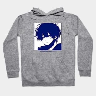 Edgy Anime Boy - Black and White Manga Aesthetic Hoodie